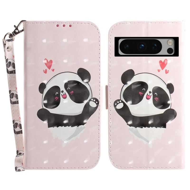 Etui Folio Google Pixel 8 Pro Panda Love Z Paskiem