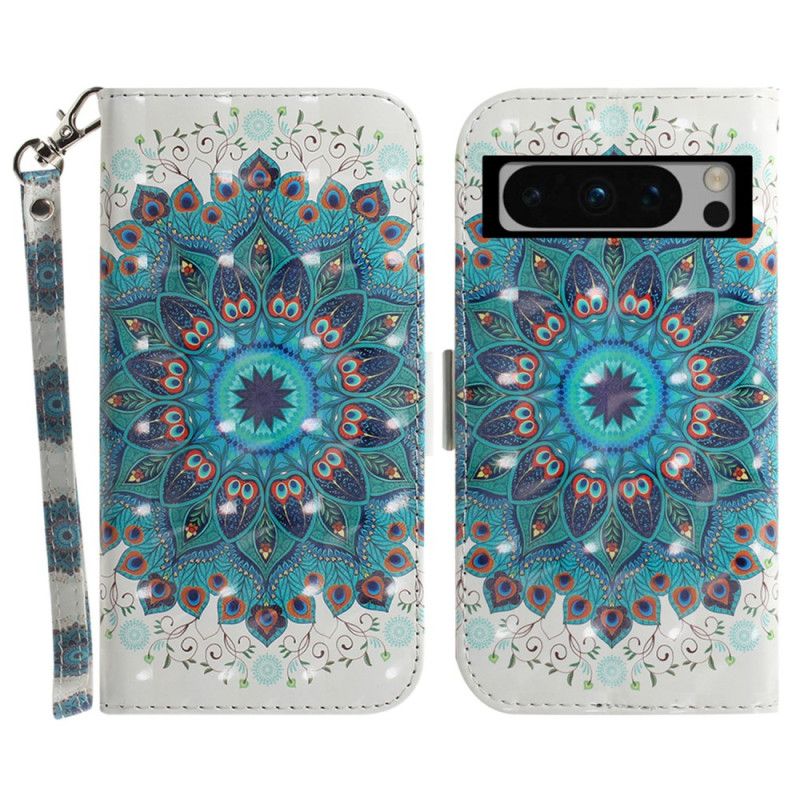 Etui Folio Google Pixel 8 Pro Zielona Mandala Z Paskiem