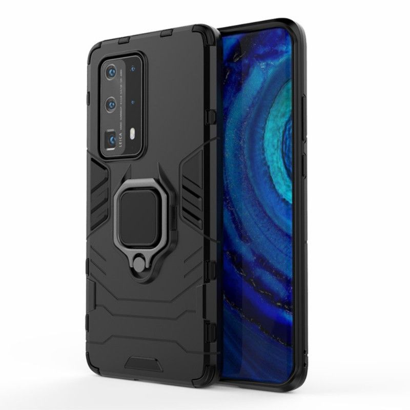 Etui Huawei P40 Pro Plus Czerwony Czarny Pierścień Oporowy Etui Ochronne