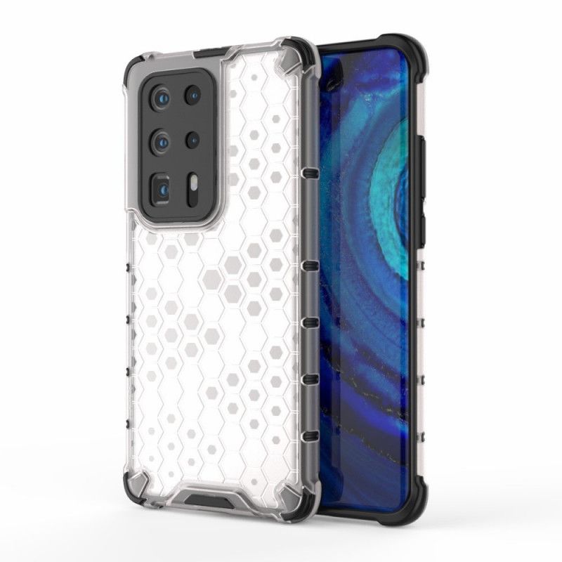 Etui Huawei P40 Pro Plus Szary Biały Styl Plastra Miodu