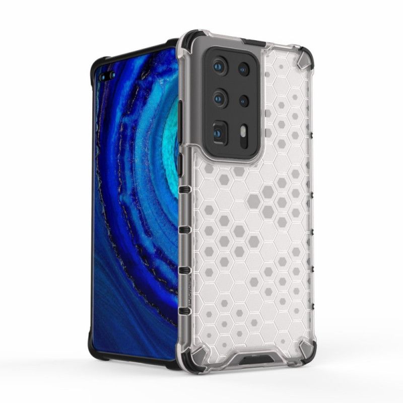 Etui Huawei P40 Pro Plus Szary Biały Styl Plastra Miodu