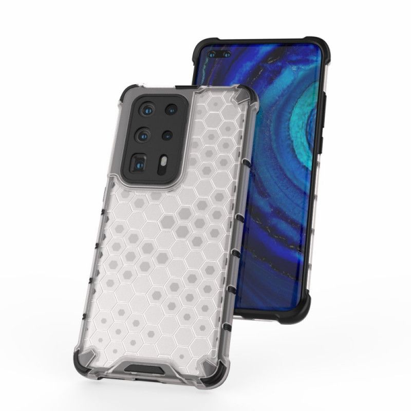 Etui Huawei P40 Pro Plus Szary Biały Styl Plastra Miodu