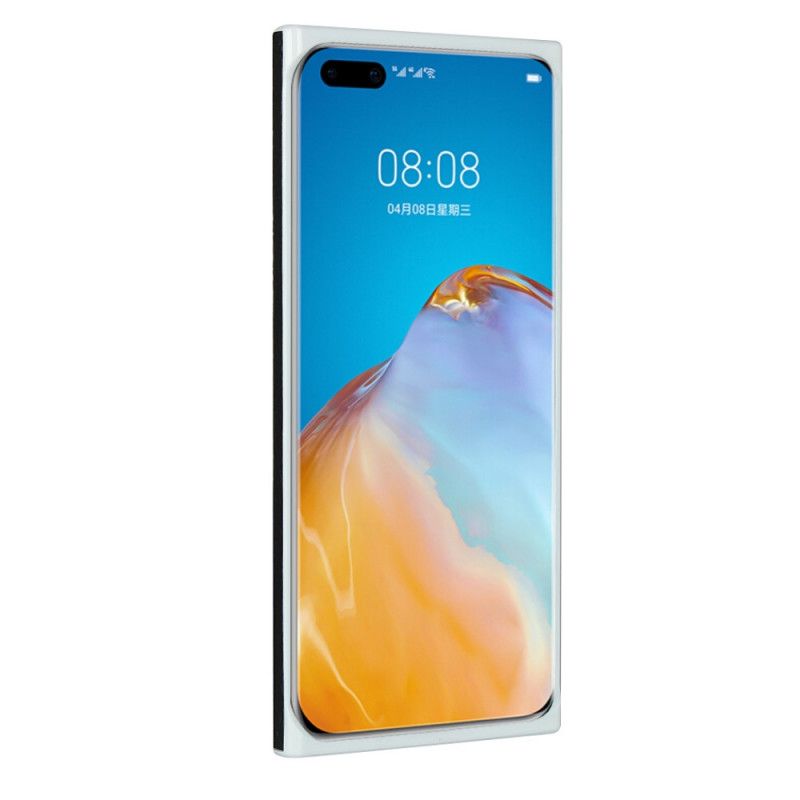 Etui Huawei P40 Pro Plus Szary Czarny Prawdziwa Skóra Liczi Z Paskiem Etui Ochronne