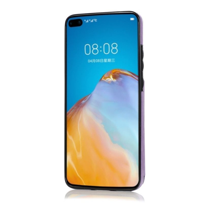 Futerały Huawei P40 Pro Plus Cyjan Szary Etui na Telefon Uchwyt Na Kartę Z Nadrukiem Mandali