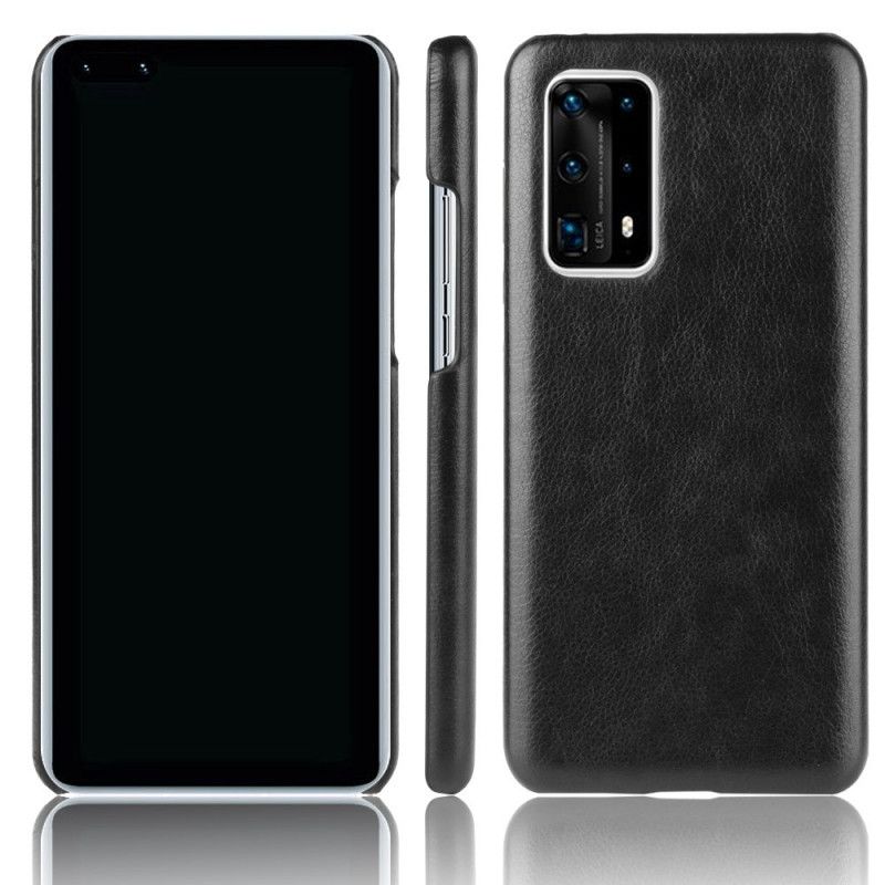 Futerały Huawei P40 Pro Plus Szary Czarny Etui na Telefon Efekt Skóry Lychee Performance