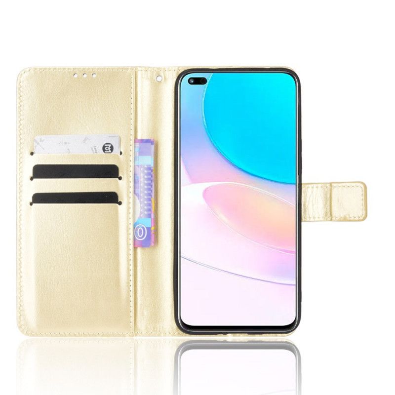 Etui Folio Huawei Nova 8i / Honor 50 Lite Błyszcząca Sztuczna Skóra Etui Ochronne