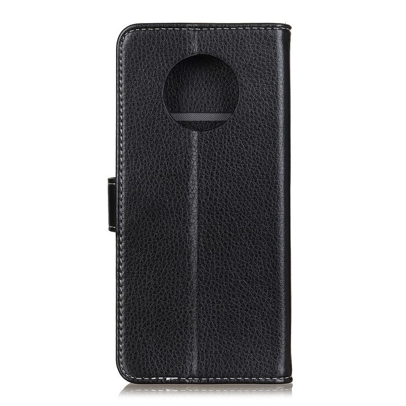 Etui Folio Huawei Mate 40 Pro Biały Czarny Widoczne Szwy Liczi