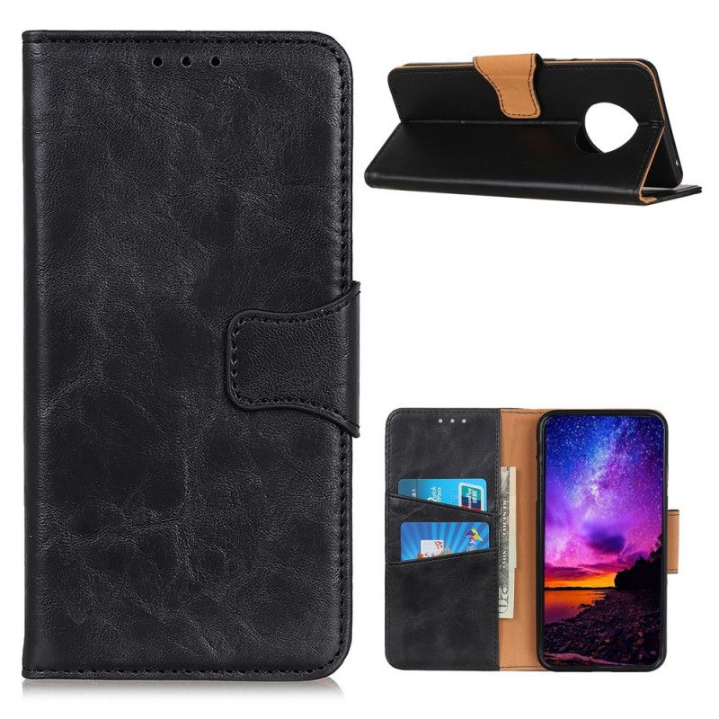 Etui Folio Huawei Mate 40 Pro Czerwony Czarny Dwustronne Zapięcie Z Dwoiny Skóry Etui Ochronne