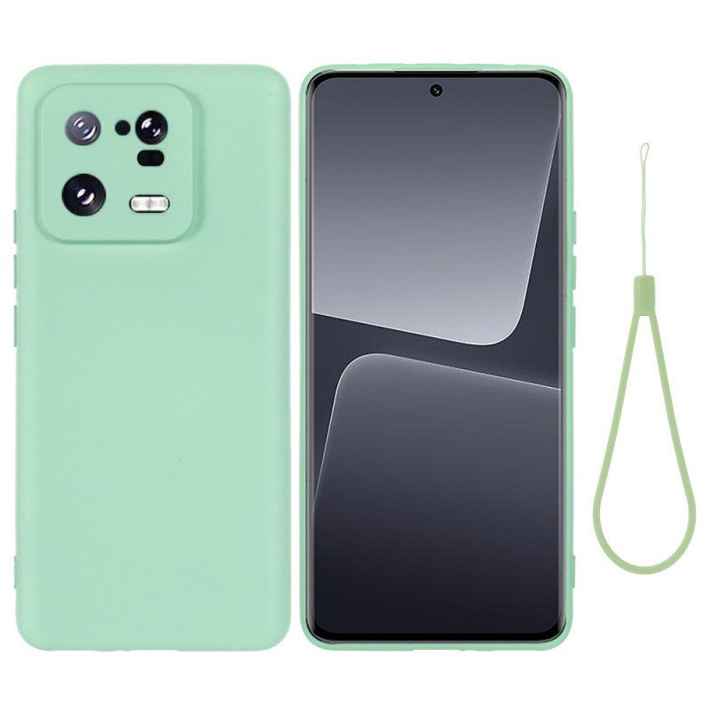 Etui do Xiaomi 13 Pro Płynny Silikon Ze Smyczą