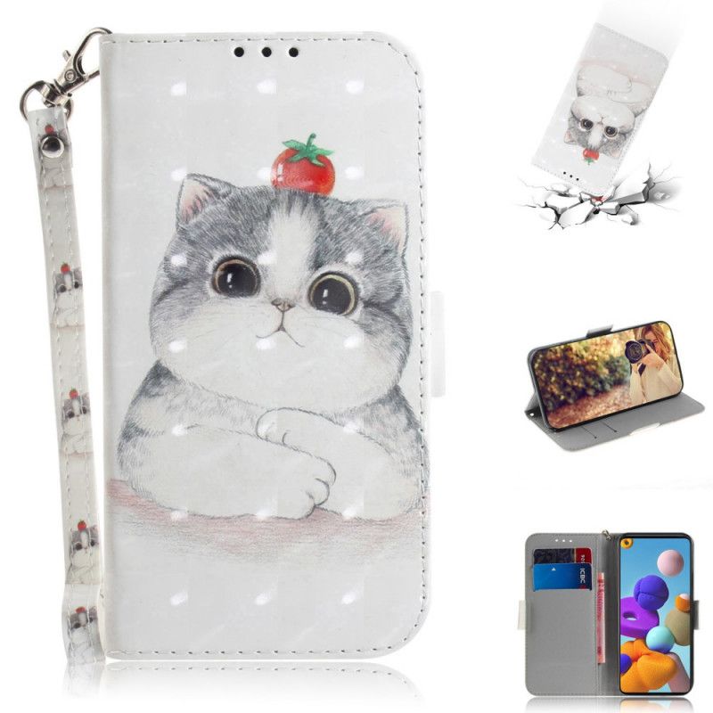 Etui Folio Samsung Galaxy A21s Pomidor Na Stringach Cat Etui Ochronne