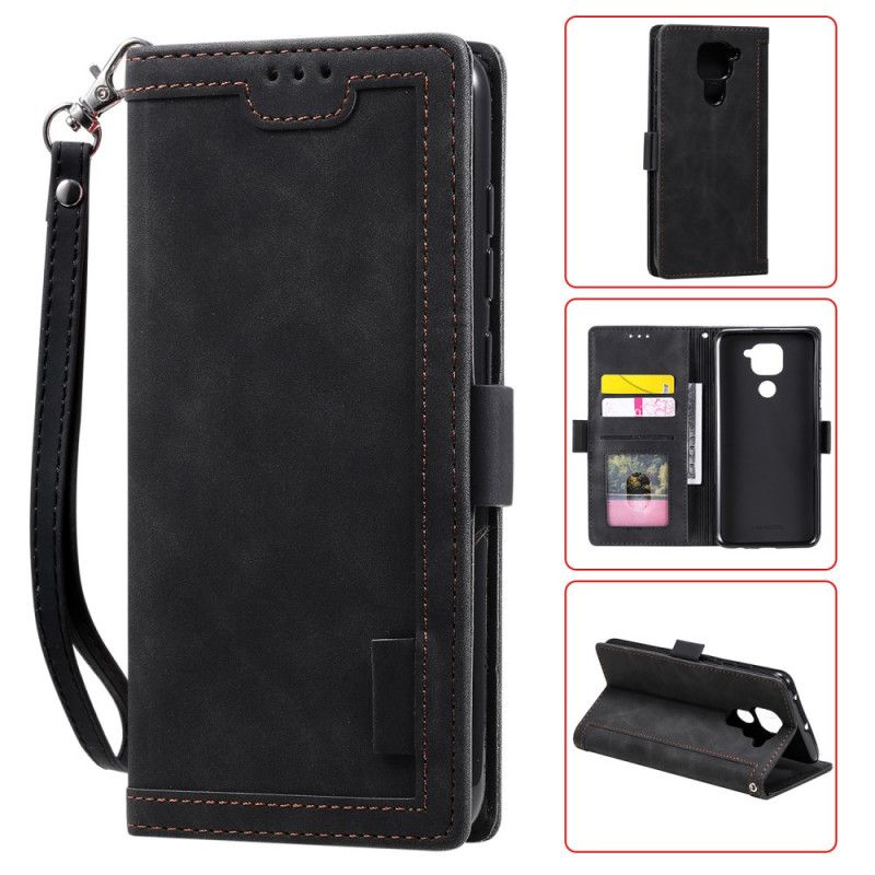 Etui Folio Samsung Galaxy A21s Szary Czarny Dwukolorowa Imitacja Skóry Ze Wzmocnionymi Konturami Etui Ochronne