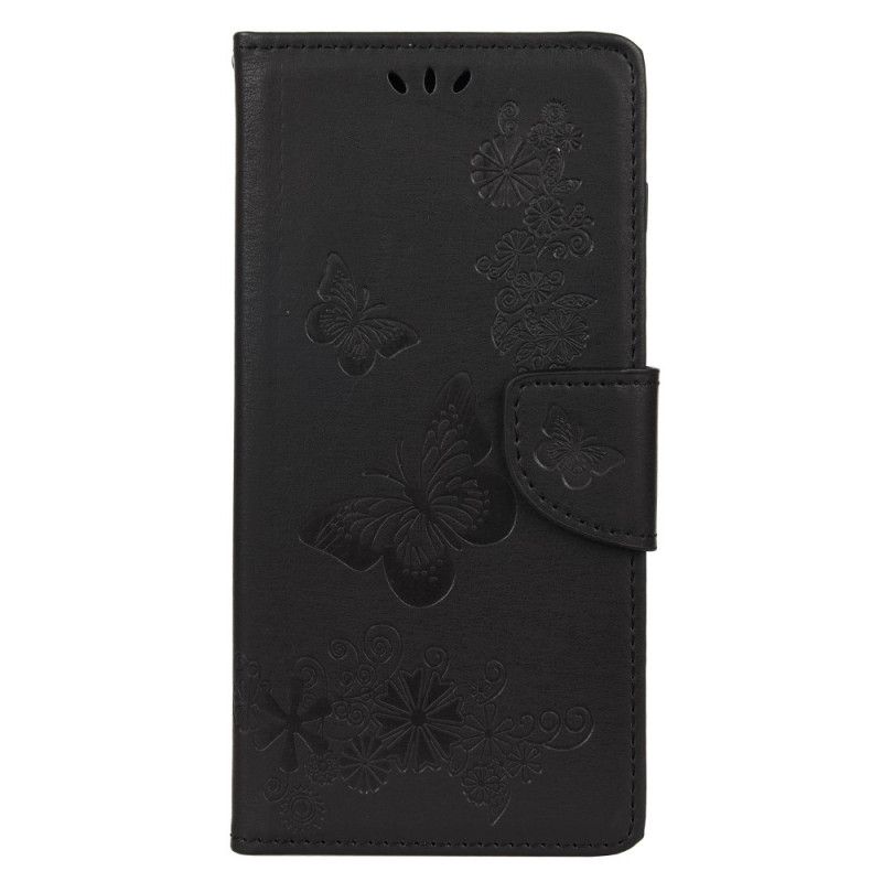 Etui Folio Samsung Galaxy A21s Szary Czarny Wspaniałe Motyle Stringi