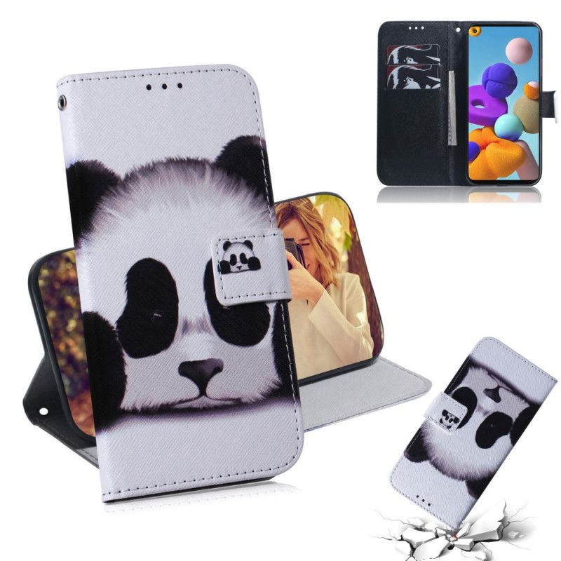 Etui Folio Samsung Galaxy A21s Twarz Pandy Etui Ochronne