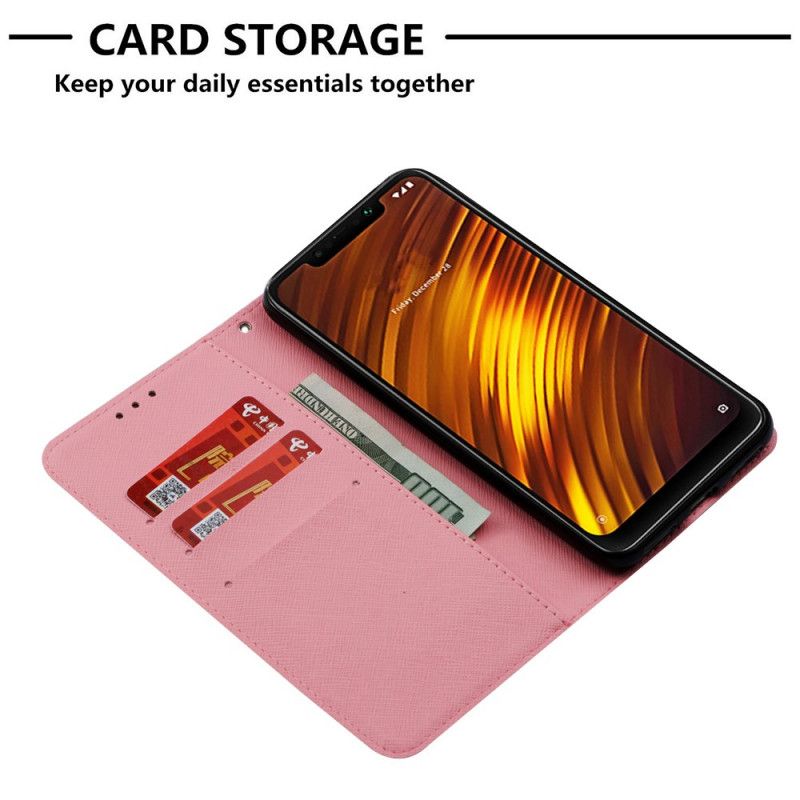 Etui Folio Xiaomi Pocophone F1 Mak Akwarelowy Etui Ochronne