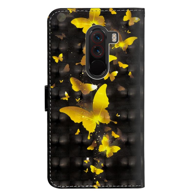 Etui Folio Xiaomi Pocophone F1 Żółte Motyle