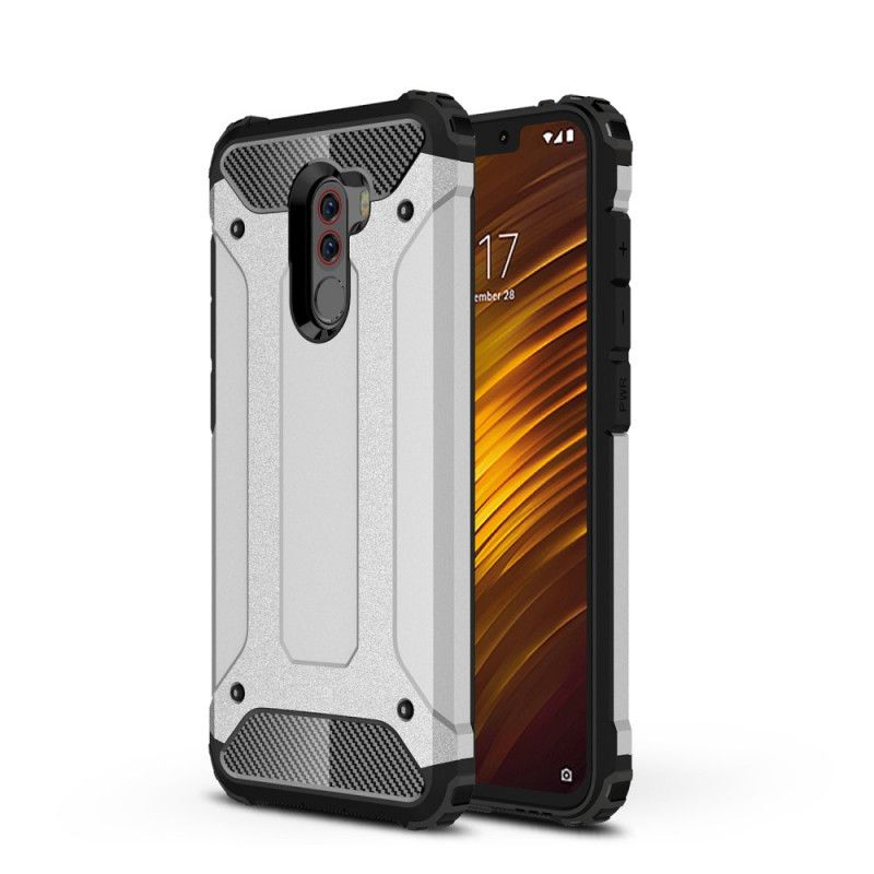 Etui Xiaomi Pocophone F1 Biały Czarny Ocalały