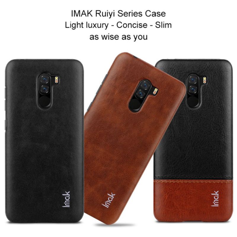 Etui Xiaomi Pocophone F1 Brązowy Czarny Imak Ruiyi Seria Imak Efekt Skóry