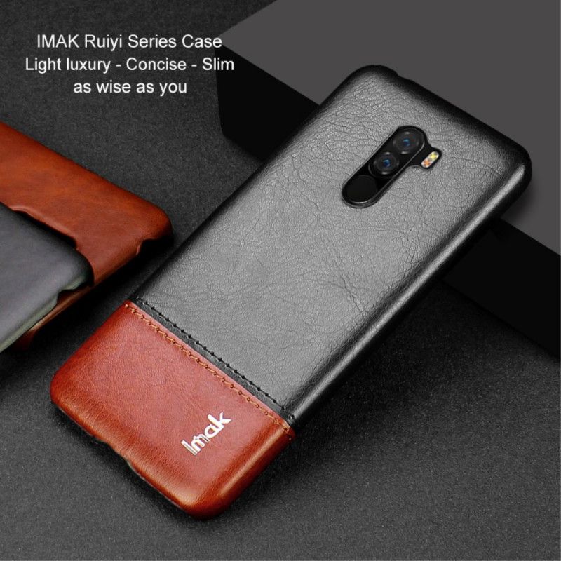 Etui Xiaomi Pocophone F1 Brązowy Czarny Imak Ruiyi Seria Imak Efekt Skóry