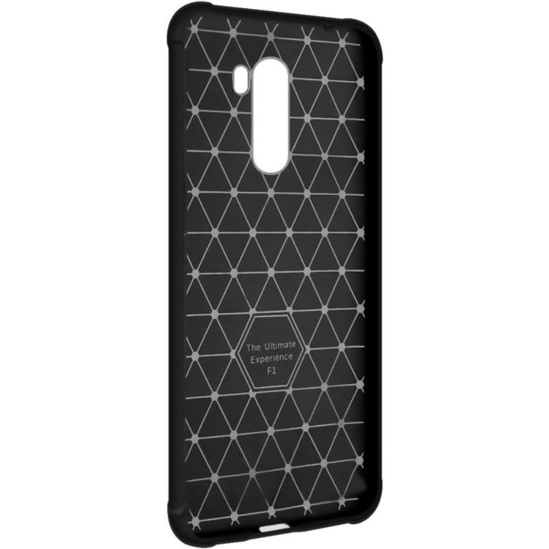 Etui Xiaomi Pocophone F1 Czarny Szwy Z Imitacji Skóry