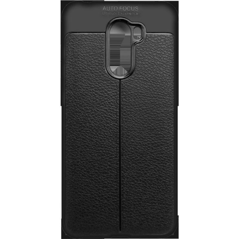 Etui Xiaomi Pocophone F1 Czarny Szwy Z Imitacji Skóry