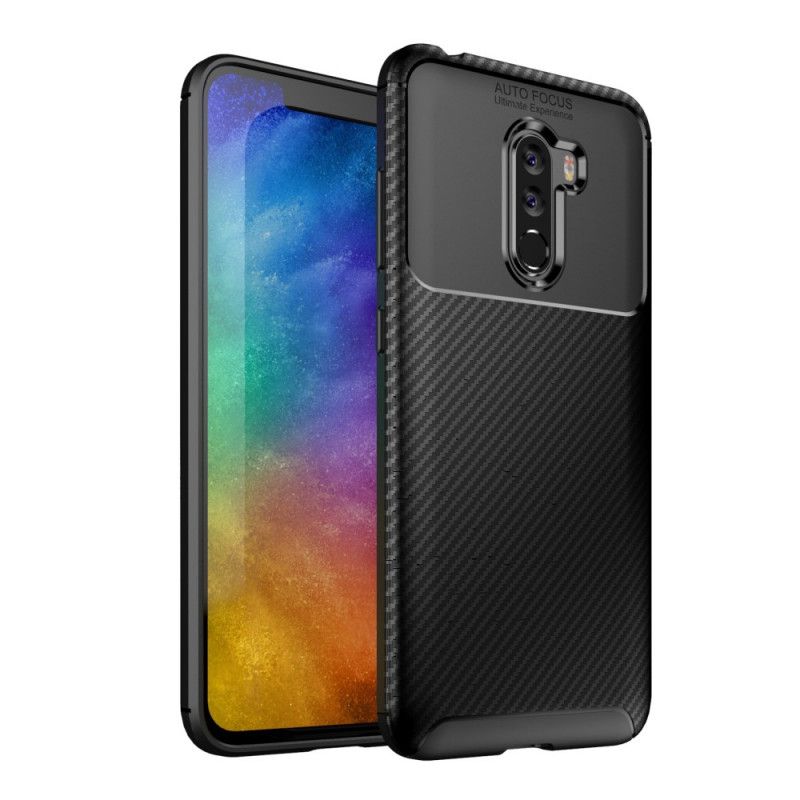 Etui Xiaomi Pocophone F1 Granatowy Czarny Elastyczne Włókno Węglowe Etui Ochronne