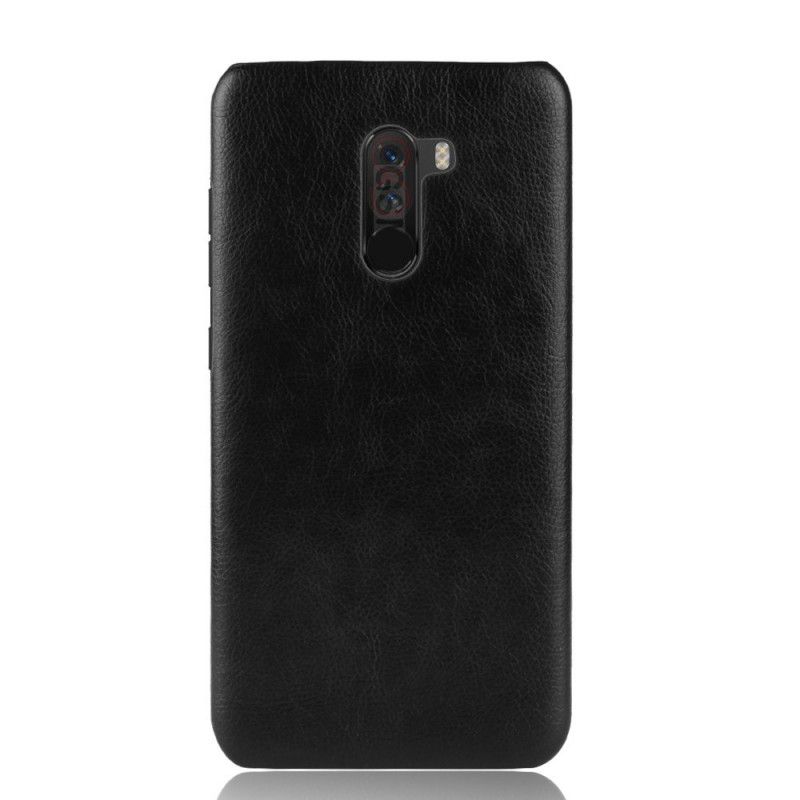 Etui Xiaomi Pocophone F1 Szary Czarny Efekt Skóry Liczi Etui Ochronne