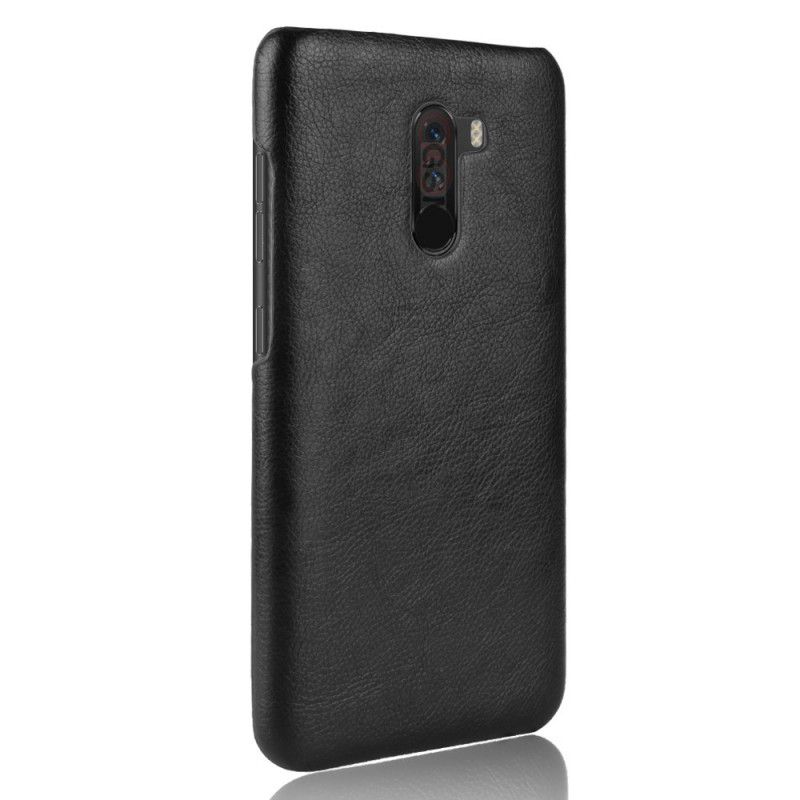 Etui Xiaomi Pocophone F1 Szary Czarny Efekt Skóry Liczi Etui Ochronne