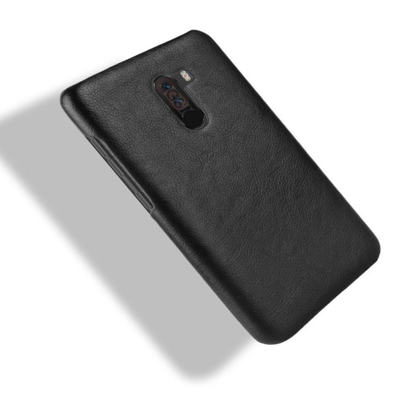 Etui Xiaomi Pocophone F1 Szary Czarny Efekt Skóry Liczi Etui Ochronne