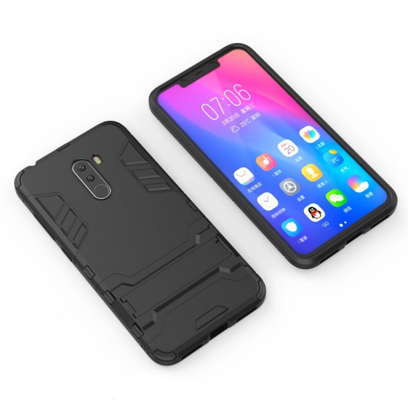 Futerały Xiaomi Pocophone F1 Granatowy Czarny Bardzo Wytrzymały Język