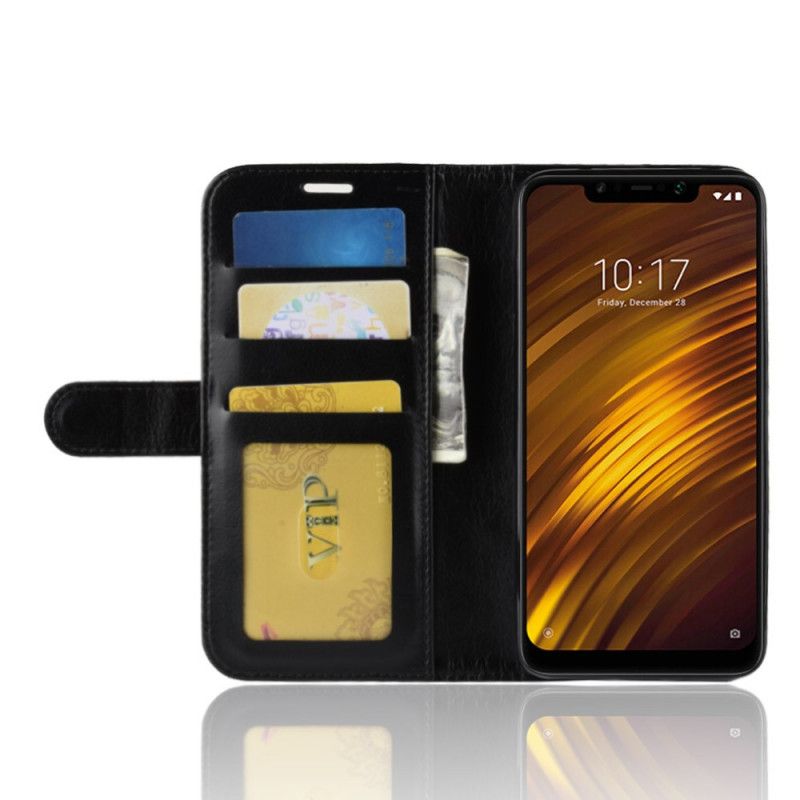 Obudowa Xiaomi Pocophone F1 Brązowy Czarny Ultra Sztuczna Skóra