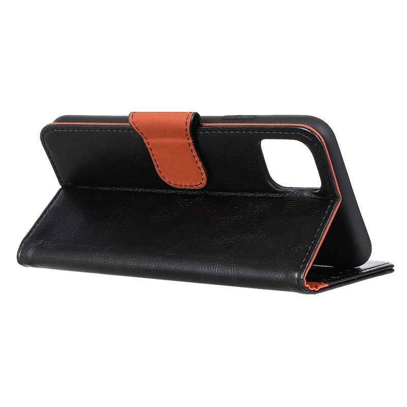 Etui Folio Xiaomi Mi 10 Lite Czerwony Czarny Styl Skóry Nappa Etui Ochronne