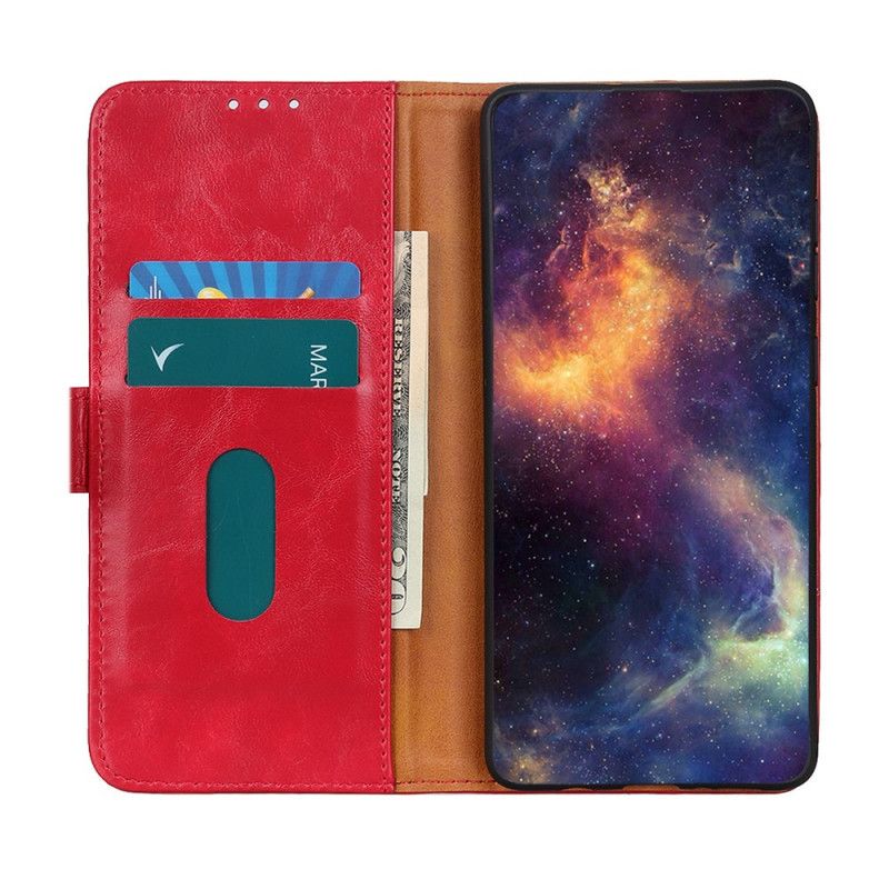 Etui Folio Xiaomi Mi 10 Lite Jasnoniebieski Czerwony Elegancja Skórzana Khazneh Etui Ochronne