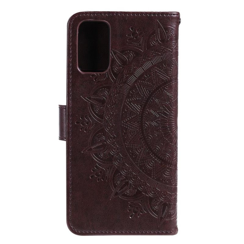 Etui Folio Xiaomi Mi 10 Lite Magenta Szary Mandala Słońca Etui Ochronne