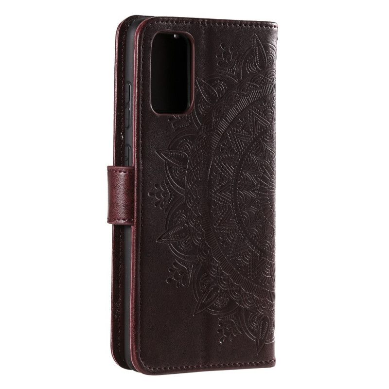 Etui Folio Xiaomi Mi 10 Lite Magenta Szary Mandala Słońca Etui Ochronne