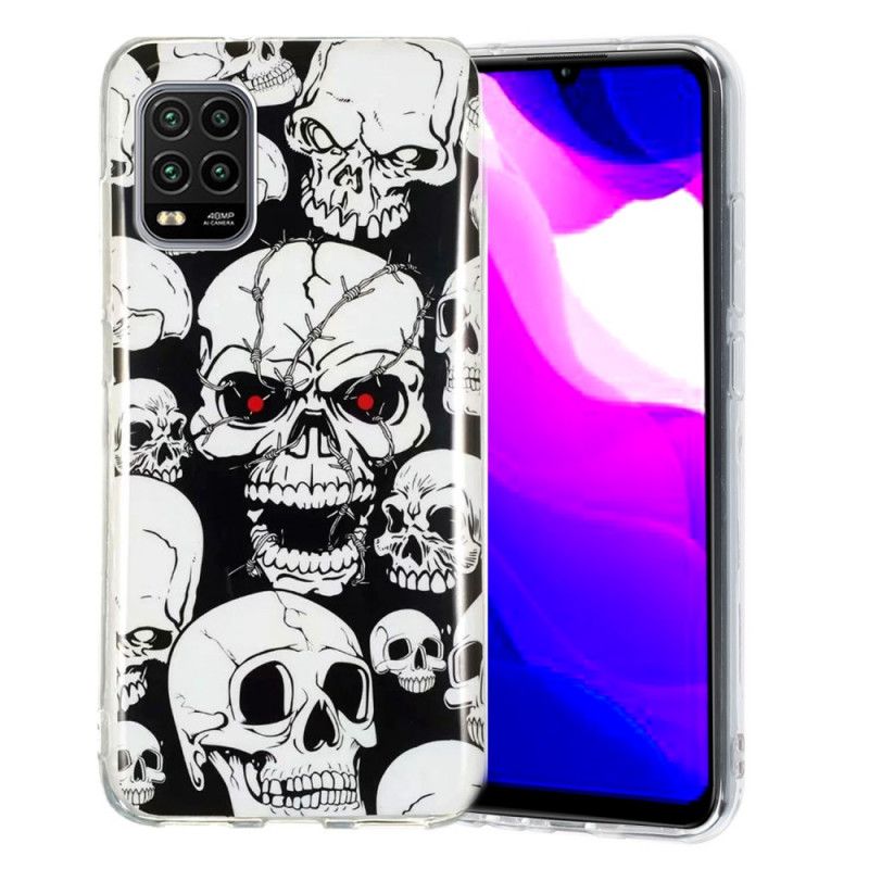 Futerały Xiaomi Mi 10 Lite Etui na Telefon Uwaga Fluorescencyjne Czaszki