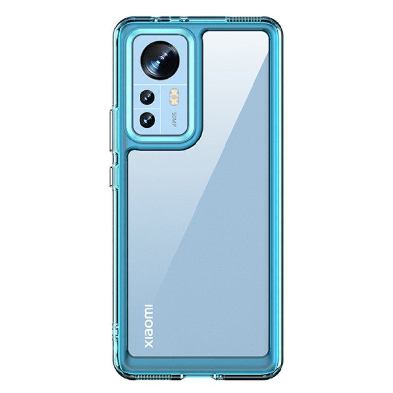 Etui do Xiaomi 12 / 12X Przezroczysty Z Kolorowymi Konturami