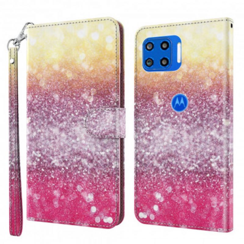 Etui Folio Moto G 5g Plus Magenta Brokat Gradient Etui Ochronne