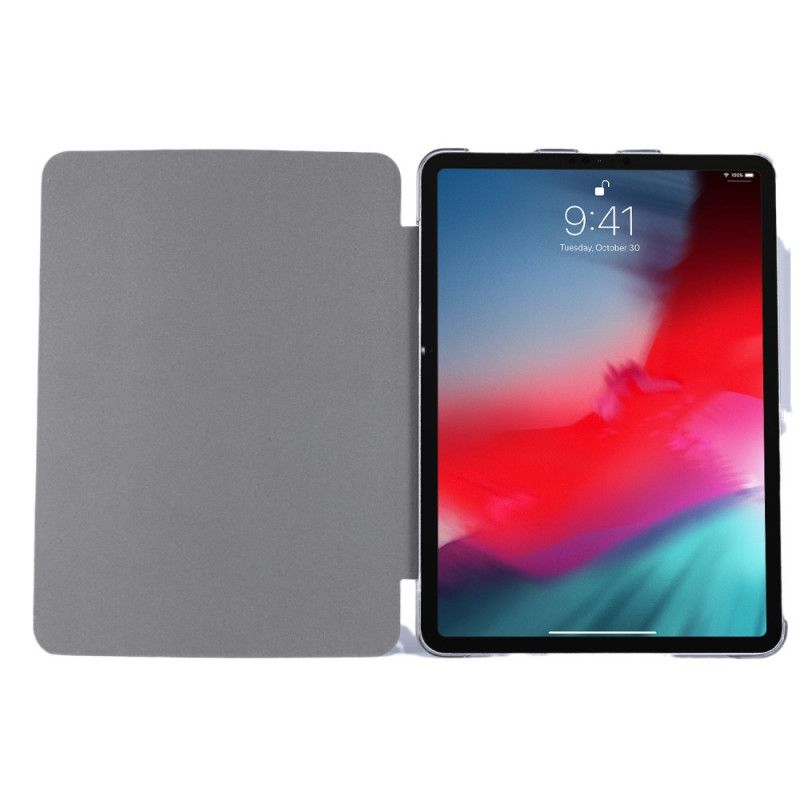 Elegancki Futerał iPad Pro 12.9" (2018) (2020) Biały Czarny Ze Sztucznej Skóry O Fakturze Jedwabiu