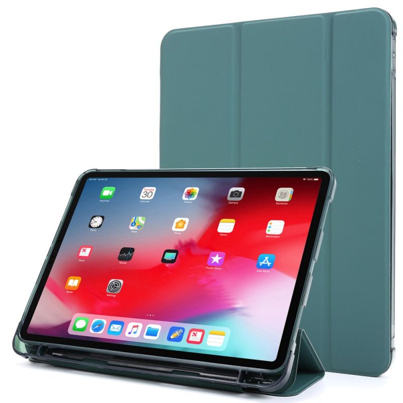 Elegancki Futerał iPad Pro 12.9" (2018) (2020) Różowy Czarny Uchwyt Na Ołówek Z Imitacji Skóry