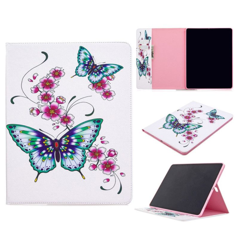 Etui Folio iPad Pro 12.9" (2018) (2020) Różowy Wzór Nadruku Motyla