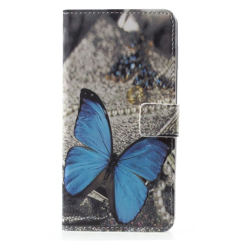 Etui Folio Sony Xperia XZ2 Niebieski Motyl Etui Ochronne