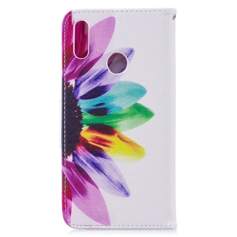 Etui Folio Huawei Y7 2019 Kwiat Akwareli Etui Ochronne