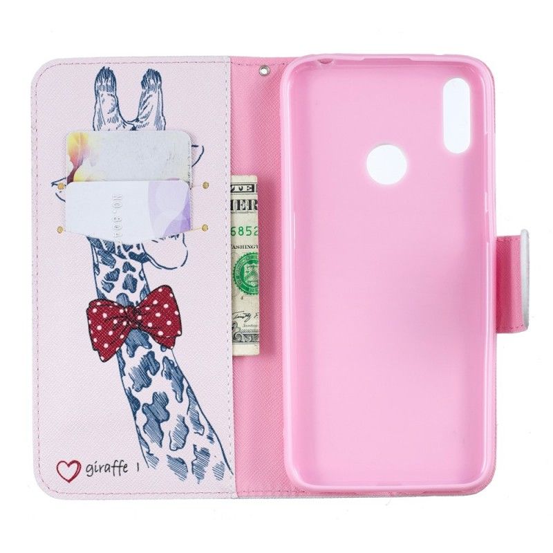 Etui Folio Huawei Y7 2019 Nerd Żyrafa