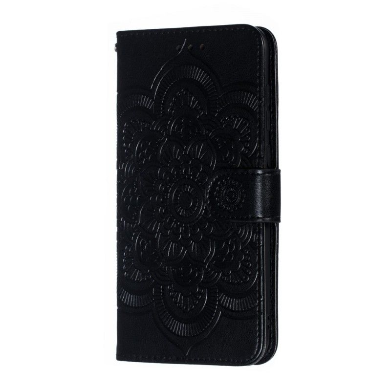 Etui Folio Huawei Y7 2019 Szary Czarny Cała Mandala Etui Ochronne