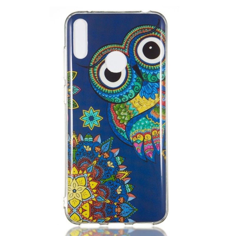 Etui Huawei Y7 2019 Fluorescencyjna Sowa Mandala