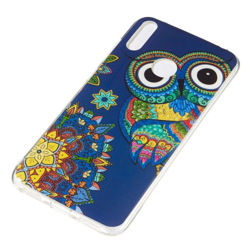 Etui Huawei Y7 2019 Fluorescencyjna Sowa Mandala