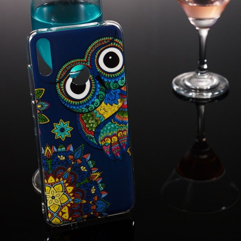 Etui Huawei Y7 2019 Fluorescencyjna Sowa Mandala