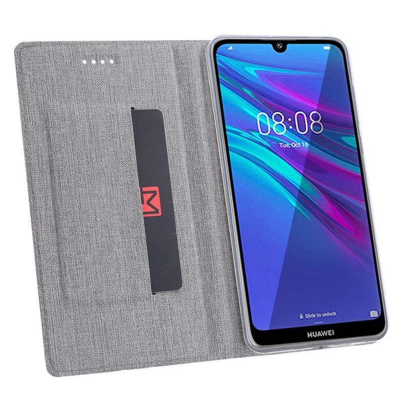 Flip Kotelot Huawei Y7 2019 Cyjan Szary Teksturowany