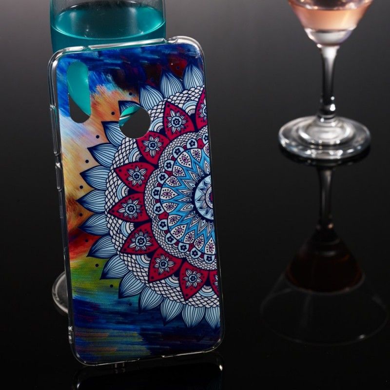 Futerały Huawei Y7 2019 Etui na Telefon Mandala W Kolorze Fluorescencyjnym