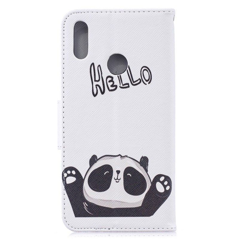 Skórzany Futerał Huawei Y7 2019 Etui na Telefon Witaj Panda